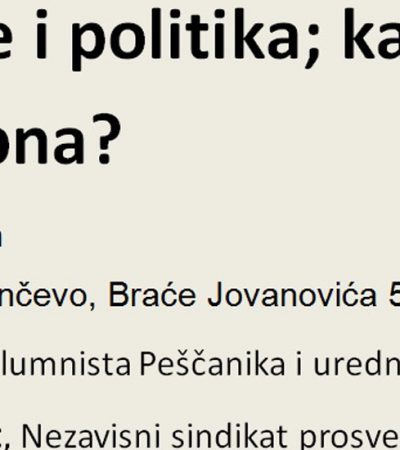 Tribina „Obrazovanje i politika; kakva nam je škola potrebna?“