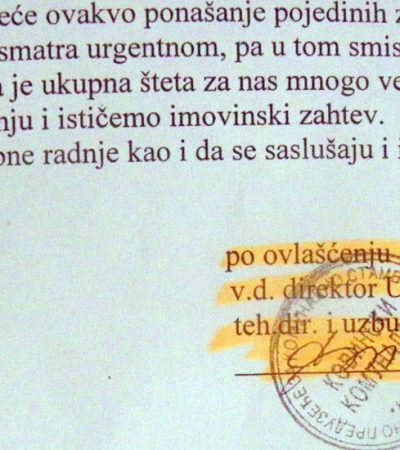 „Kovinski komunalac” ponovo dreši kesu – na redu Olgica Poštić