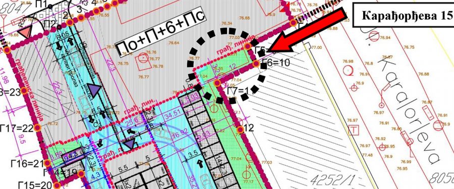 Primedbe na horizontalnu i vertikalnu regulaciju planiranih objekata u Ulici braće Jovanović 34-36