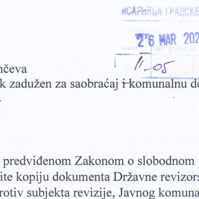 Kad Gradska administracija zaćuti, Poverenik će da je natera da progovori