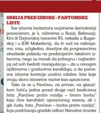 Na mom radaru: Srbija pred izbore