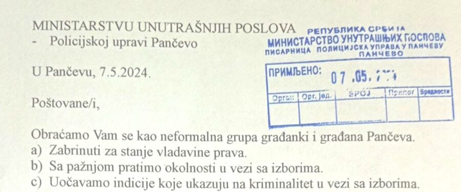 Pančevački Glas se obratio Policijskoj upravi: Sprečite izborni kriminalitet!