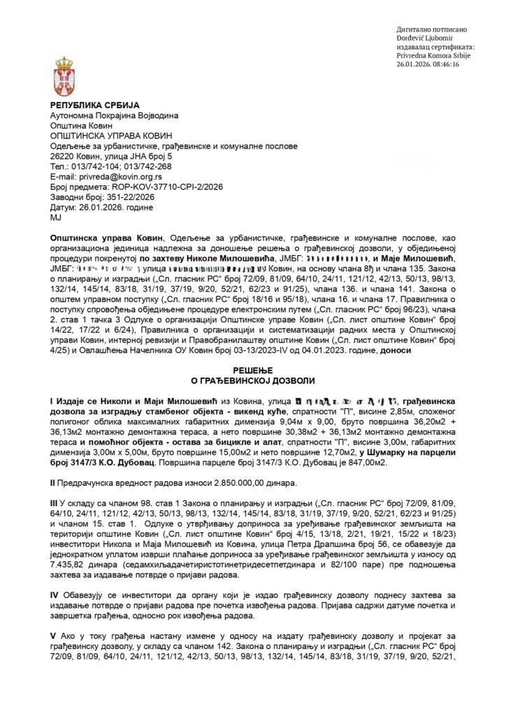 Ekskluzivno za Pančevo Si Ti: Direktor „Neimara” pokazao dozvole za gradnju vikendica u Šumarku